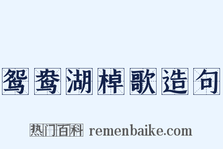 鸳鸯湖棹歌造句是什么意思的图片